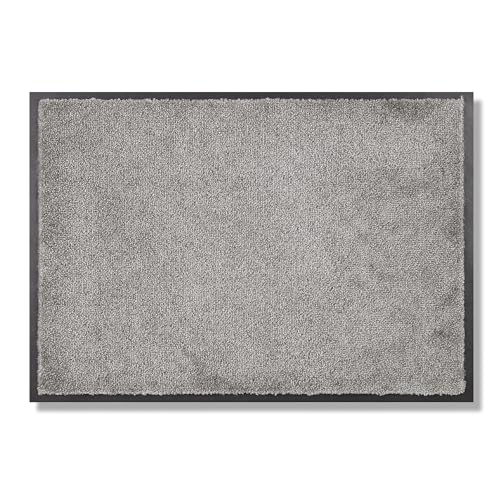 Schöner Wohnen Kollektion Fußmatte innen - Schmutzfangmatte 50 x 70 cm Graphit - rutschfeste Sauberlaufmatte strapazierfähig - Fussmatte Haustür - Türmatte waschbar bei 30°C von Schöner Wohnen Kollektion