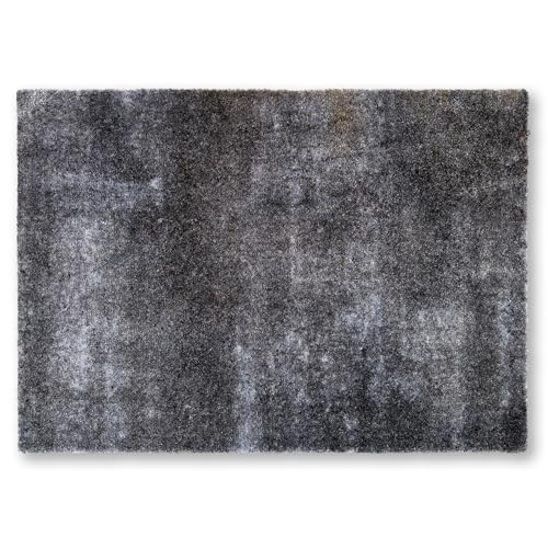Schöner Wohnen Kollektion Fußmatte innen - Schmutzfangmatte 67 x 100 cm Beton anthrazit - rutschfeste Sauberlaufmatte robust - Fussmatte Haustür - Türmatte waschbar bei 30°C von Schöner Wohnen Kollektion