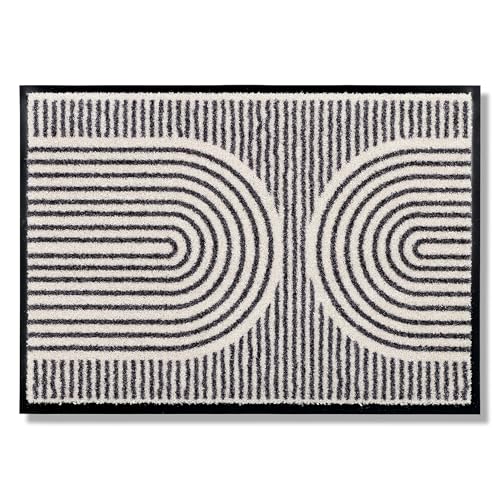Schöner Wohnen Kollektion Fußmatte innen - Schmutzfangmatte 67 x 100 cm Semi-Circles Creme - rutschfeste Sauberlaufmatte robust - Fussmatte Haustür - Türmatte waschbar bei 30°C Schöner Wohnen Kollektion Fußmatte innen - Schmutzfangmatte 67 x 100 cm Semi-Circles Creme - rutschfeste Sauberlaufmatte robust - Fussmatte Haustür - Türmatte waschbar bei 30°C von Schöner Wohnen Kollektion