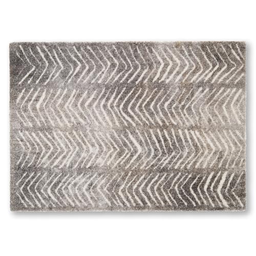Schöner Wohnen Kollektion Fußmatte innen - Schmutzfangmatte 67 x 100 cm Triangle Taupe - rutschfeste Sauberlaufmatte robust - Fussmatte Haustür - Türmatte waschbar bei 30°C von Schöner Wohnen Kollektion