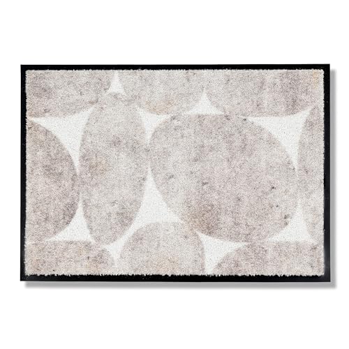 Schöner Wohnen Kollektion Fußmatte innen - Schmutzfangmatte 67x100cm Steine beige - rutschfeste Sauberlaufmatte strapazierfähig - Fussmatte Haustür - Türmatte waschbar bei 30°C von Schöner Wohnen Kollektion