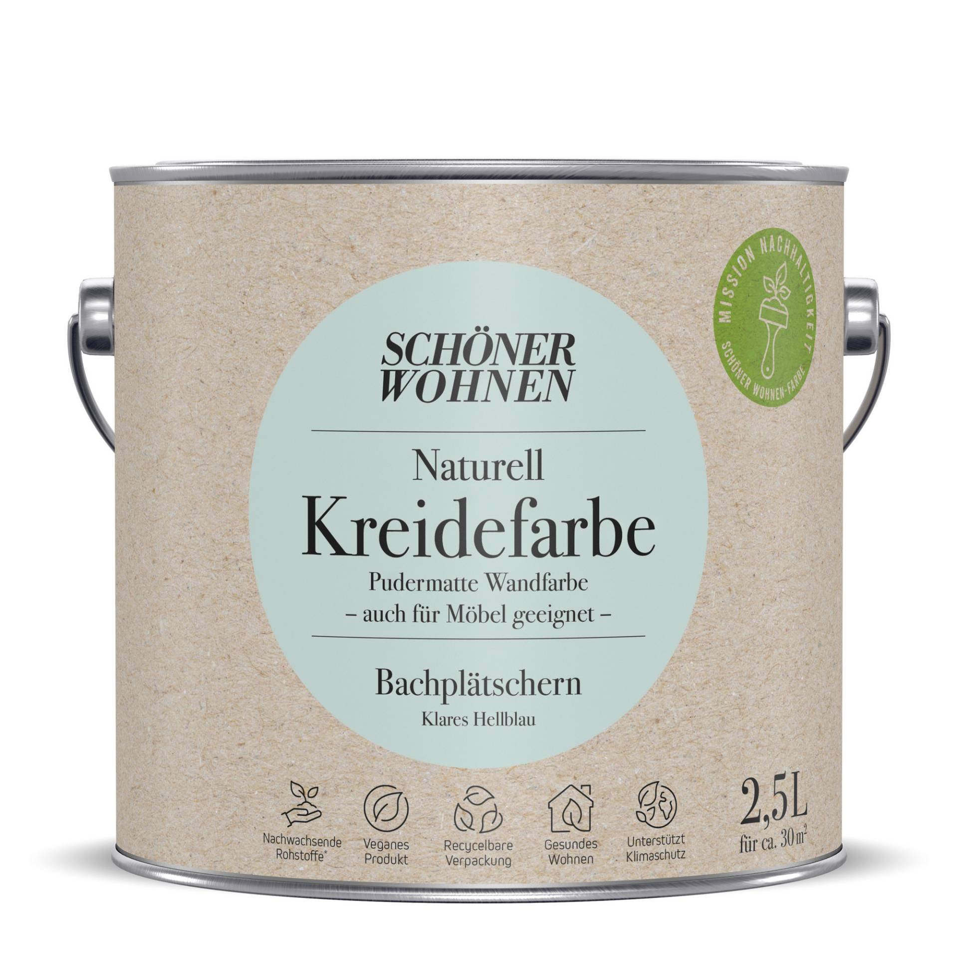 Schöner Wohnen Farbe Naturell Kreidefarbe 'Bachplätschern' hellblau matt 2,5 l Schöner Wohnen Farbe Naturell Kreidefarbe 'Bachplätschern' hellblau matt 2,5 l von Schöner Wohnen Farbe