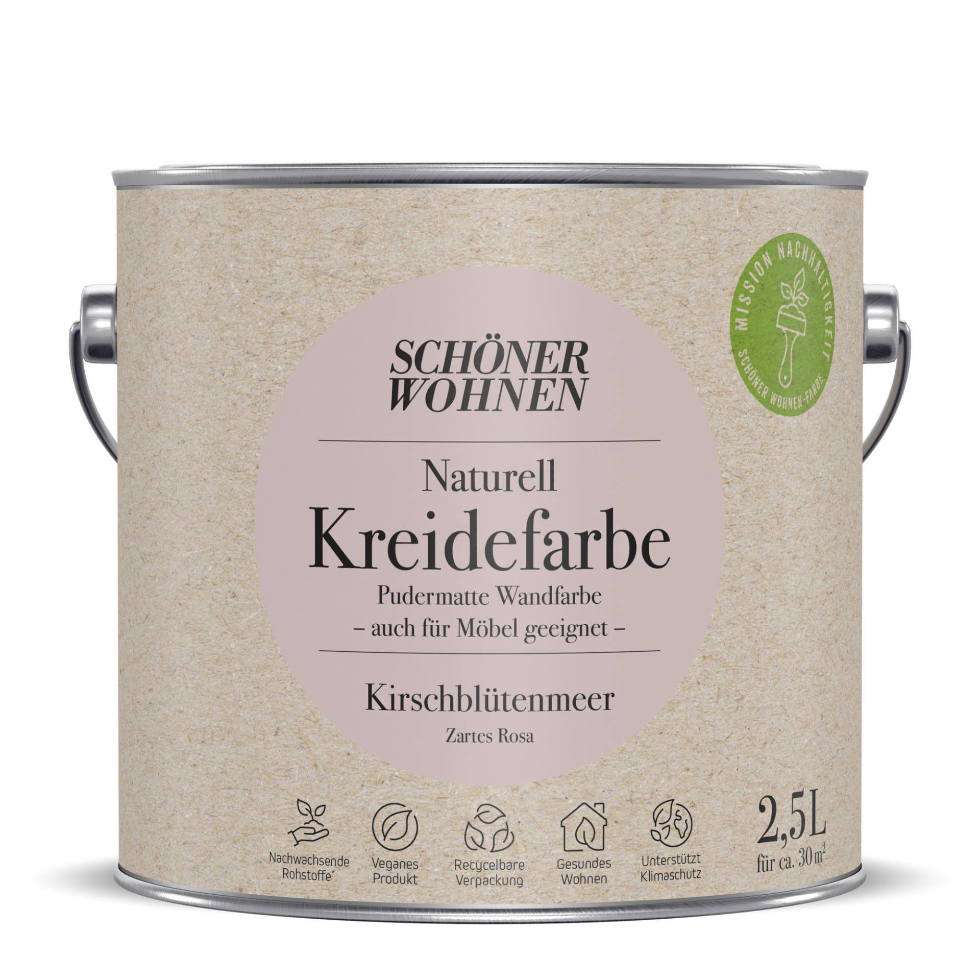 Schöner Wohnen Farbe Naturell Kreidefarbe 'Kirschblütenmeer' rosa matt 2,5 l Schöner Wohnen Farbe Naturell Kreidefarbe 'Kirschblütenmeer' rosa matt 2,5 l von Schöner Wohnen Farbe