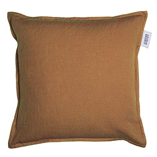 Schöner Wohnen Kollektion Lino Zierkissenhülle 2er Set Zimt • Kissenhülle 40x40 ohne Füllung • hochwertige Leinen-Baumwoll Mischung • waschbarer Zierkissenbezug von Schöner Wohnen Kollektion