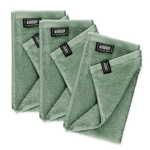 Schöner Wohnen Kollektion NEU: Premium Gästehandtuch 3er Set grün - 30 x 50 cm - 100% Baumwolle mit Velourborte, sehr pflegeleicht von Schöner Wohnen Kollektion