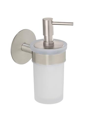 Schöner Wohnen Kollektion Seifenspender Mod. Meleto eleganter Edelstahl mit satiniertem Glas nachfüllbar Wandbefestigung ohne Bohren Füllmenge ca. 150 ml Farbe matt Schöner Wohnen Kollektion Seifenspender Mod. Meleto eleganter Edelstahl mit satiniertem Glas nachfüllbar Wandbefestigung ohne Bohren Füllmenge ca. 150 ml Farbe matt von Schöner Wohnen Kollektion