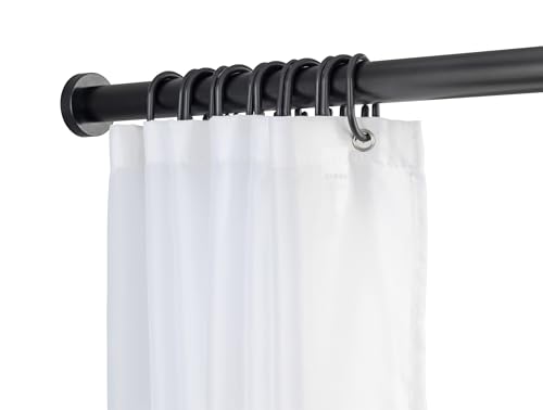 Schöner Wohnen Kollektion Teleskop Duschvorhangstange Mod. Obleon aus Aluminium schwarz rostfrei ausziehbar von 70 bis 115 cm Durchmesser 28 mm mit rutschfesten Endkappen von Schöner Wohnen Kollektion