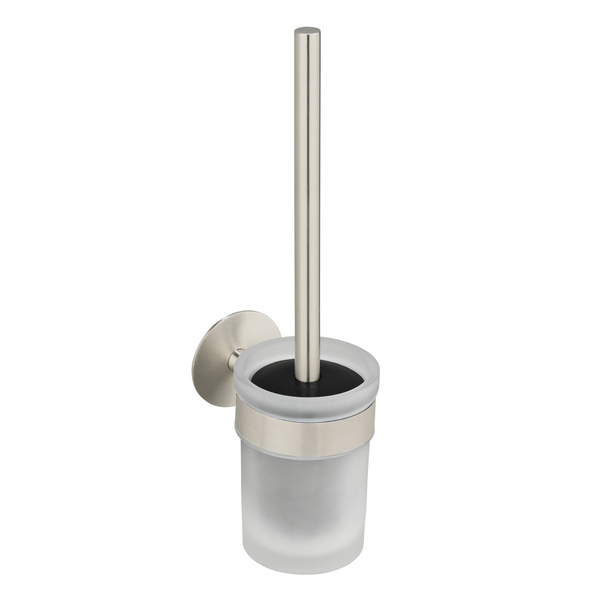 Schöner Wohnen Kollektion WC-Bürstengarnitur 'Meleto' Edelstahl matt Glas satiniert Ø 9,5 x 36 cm, Klebemontage Schöner Wohnen Kollektion WC-Bürstengarnitur 'Meleto' Edelstahl matt Glas satiniert Ø 9,5 x 36 cm, Klebemontage von Schöner Wohnen Kollektion