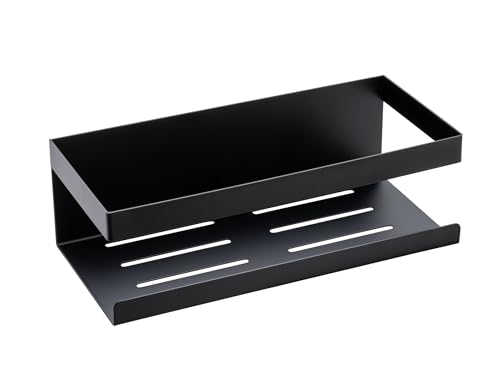 Schöner Wohnen Kollektion Wandablage Mod. Meleto aus rostfreiem Edelstahl schwarz matt lackiert ohne Bohren für Glatte Oberflächen Maße 25 cm x 8 cm x 11,5 cm von Schöner Wohnen Kollektion