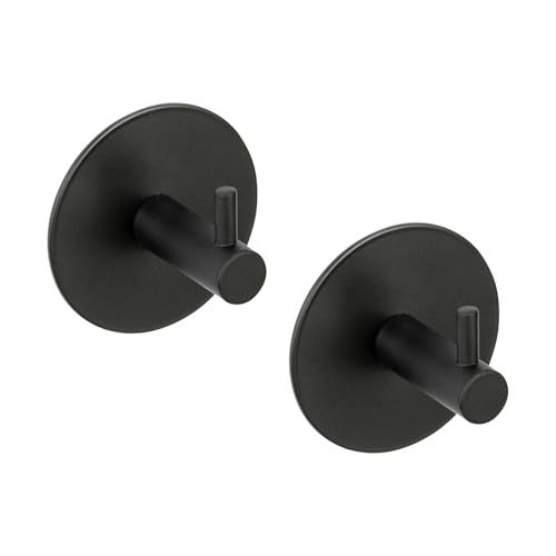 Schöner Wohnen Kollektion Wandhaken Mod. Meleto 2er Set aus rostfreiem Edelstahl mit Klebepad-Technologie für Handtücher und Utensilien schwarz 7 cm x 7 cm x 5 cm Schöner Wohnen Kollektion Wandhaken Mod. Meleto 2er Set aus rostfreiem Edelstahl mit Klebepad-Technologie für Handtücher und Utensilien schwarz 7 cm x 7 cm x 5 cm von Schöner Wohnen Kollektion