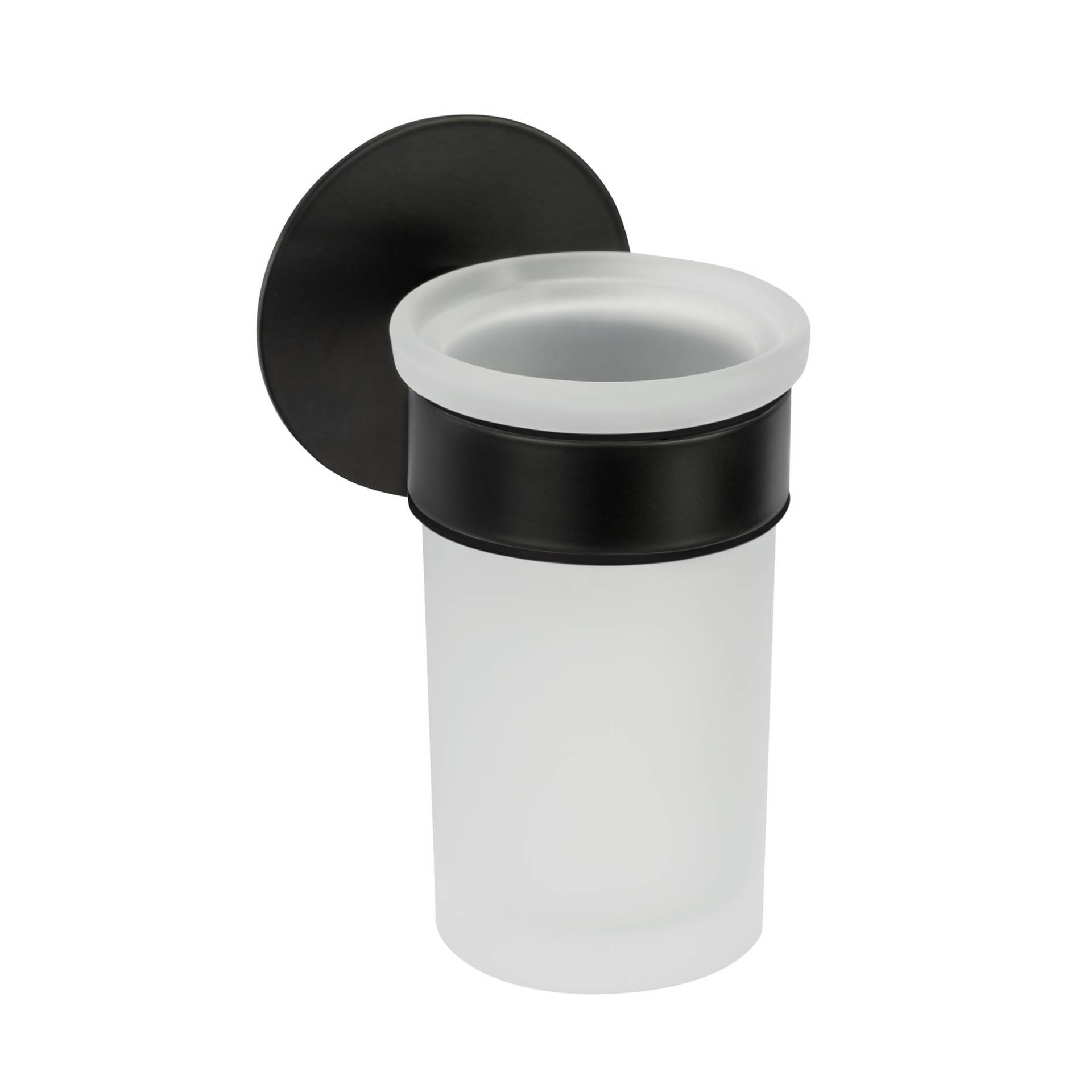 Schöner Wohnen Kollektion Zahnputzbecher 'Meleto' Edelstahl schwarz Glas satiniert Ø 10 x 15 cm, Klebemontage Schöner Wohnen Kollektion Zahnputzbecher 'Meleto' Edelstahl schwarz Glas satiniert Ø 10 x 15 cm, Klebemontage von Schöner Wohnen Kollektion