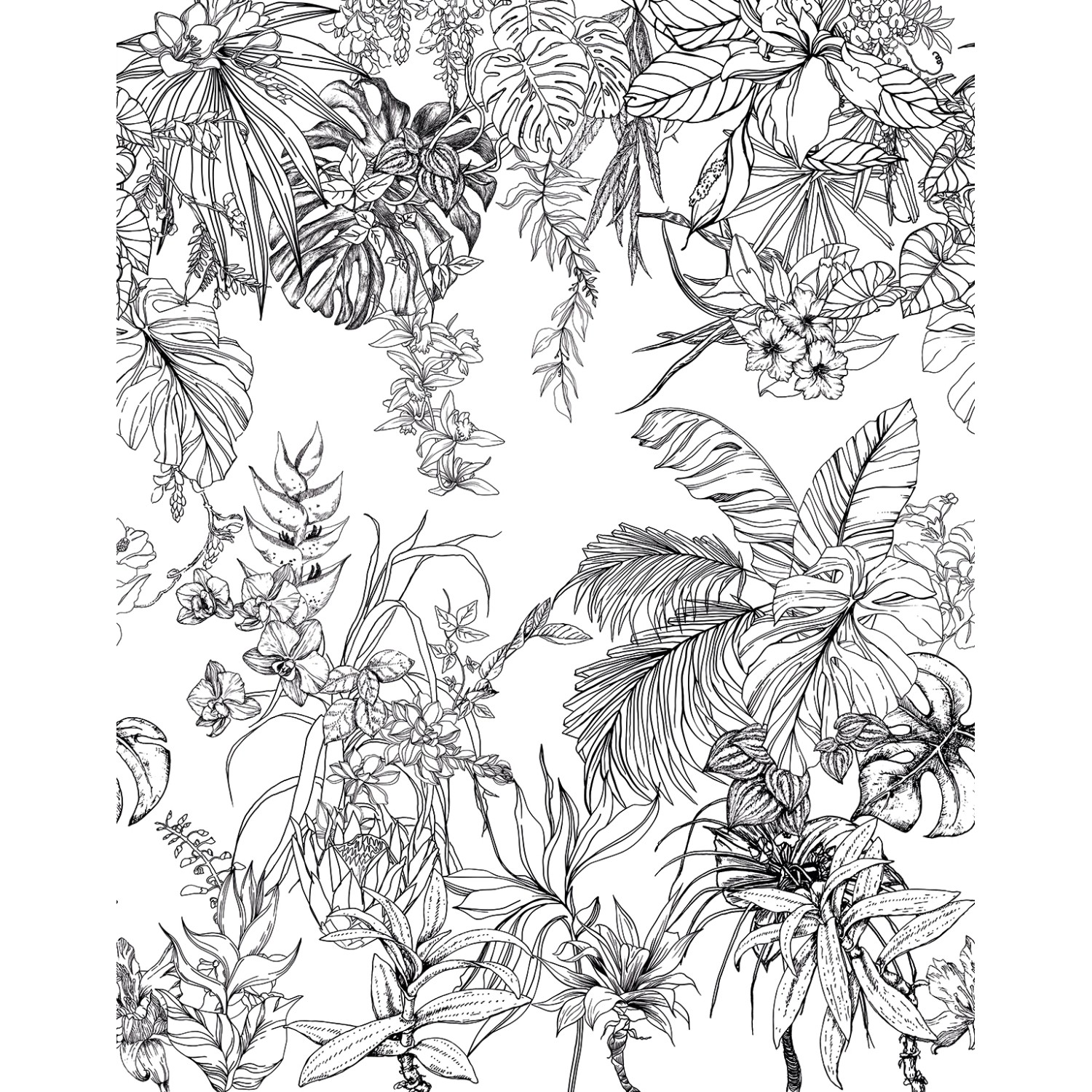 Schöner Wohnen Vliestapete 2 DD Floral Schwarz-Weiß 270 x 212 cm FSC® von Schöner Wohnen Kollektion