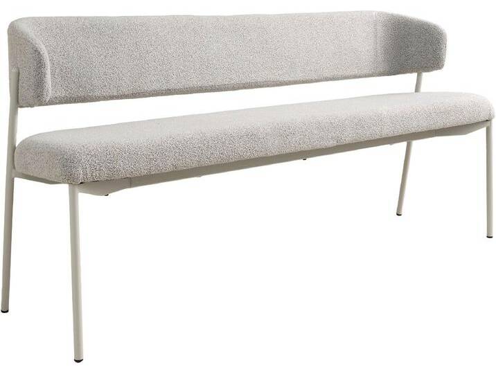 Sitzbank OSLO, 160 cm oder 200 cm , greige, seidengrau, B:160cm H:80cm T:56cm, SCHÖNER WOHNEN-KOLLEKTION, Sitzbänke, Bezug Bouclé, Untergestell Metall pulverbeschichtet von Schöner-Wohnen-Kollektion