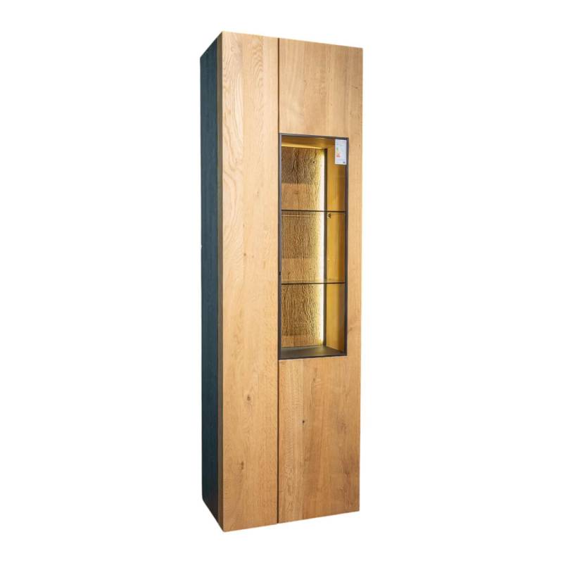 Vitrine Yoris Rechts Front Kerneiche Umato Gebürstet Korpus Eiche Anthrazit Mit ... von Schöner Wohnen-Kollektion