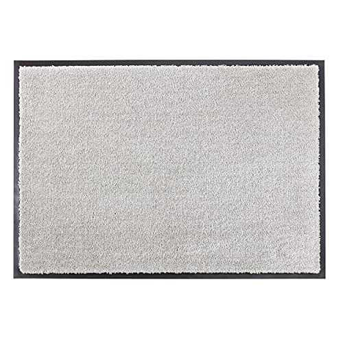 Schöner Wohnen Kollektion Fußmatte innen - Schmutzfangmatte 50x70 cm Grau - rutschfeste Sauberlaufmatte strapazierfähig - Fussmatte Haustür - Türmatte waschbar bei 30°C von Schöner Wohnen Kollektion