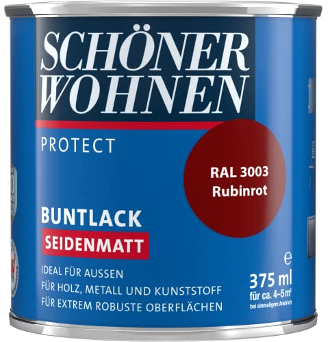 375ml Schöner Wohnen Protect Buntlack seidenmatt RAL 3003 Rubinrot von Schöner Wohnen