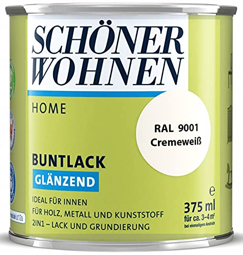 DurAcryl Buntlack Cremeweiß 375 ml RAL 9001 Glänzend Schöner Wohnen von Schöner Wohnen