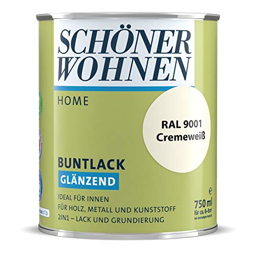 DurAcryl Buntlack Cremeweiß 750 ml RAL 9001 Glänzend Schöner Wohnen von Schöner Wohnen