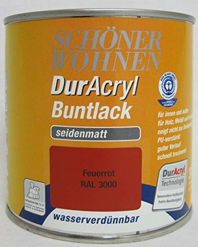 DurAcryl Buntlack Feuerrot 125 ml RAL 3000 Seidenmatt Schöner Wohnen von Schöner Wohnen