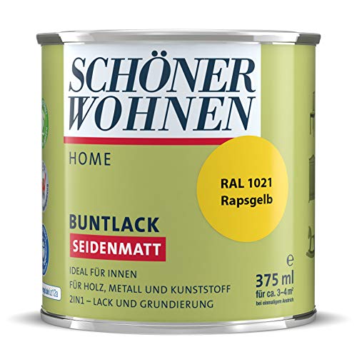 DurAcryl Buntlack Rapsgelb 375 ml RAL 1021 Seidenmatt Schöner Wohnen von Schöner Wohnen