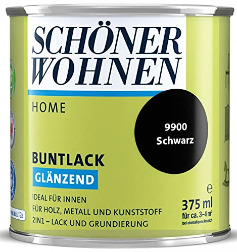 DurAcryl Buntlack Schwarz 375 ml RAL 9900 Glänzend Schöner Wohnen von Schöner Wohnen