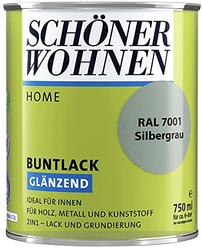 DurAcryl Buntlack Silbergrau 750 ml RAL 7001 Glänzend Schöner Wohnen von Schöner Wohnen