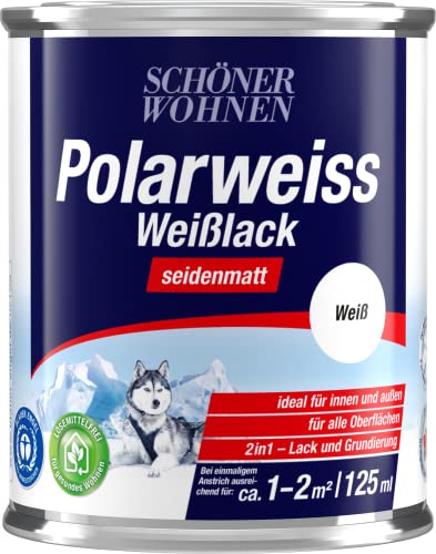 125ml Schöner Wohnen Polarweiss Weisslack seidenmatt, Weiß von Schöner Wohnen