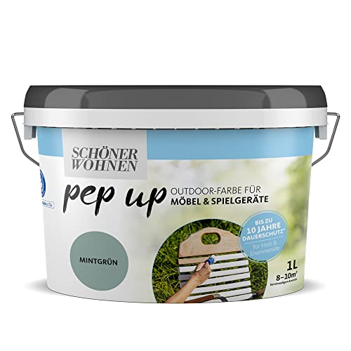 Pep up Outdoor-Farbe f. Möbel & Spielgeräte 1 Liter (Mintgrün) von Schöner Wohnen