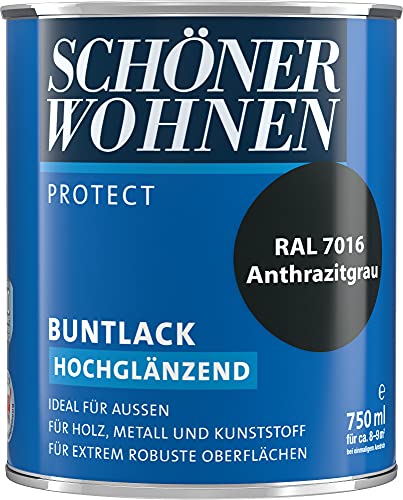 Profidur 750 ml Buntlack RAL 7016 Anthrazitgrau Hochglänzend Schöner Wohnen von Schöner Wohnen