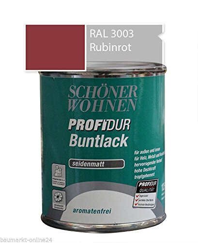 Profidur Buntlack 125 ml RAL 3003 Rubinrot Seidenmatt Schöner Wohnen von Schöner Wohnen