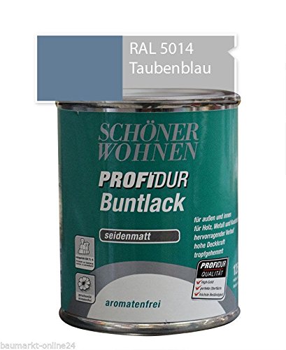 Schöner Wohnen Profidur Buntlack 125 ml RAL 5014 Taubenblau Seidenmatt von Schöner Wohnen