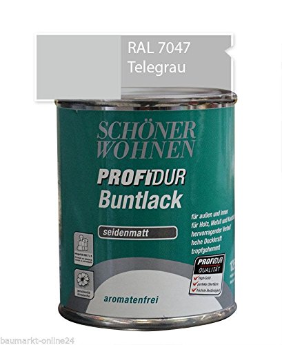 Profidur Buntlack 125 ml RAL 7047 Telegrau Seidenmatt Schöner Wohnen von Schöner Wohnen