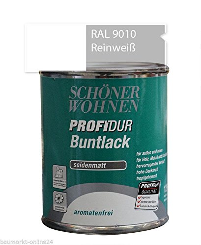 Profidur Buntlack 125 ml RAL 9010 Reinweiß Seidenmatt Schöner Wohnen von Schöner Wohnen