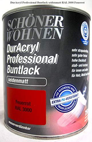 SCHNER WOHNEN,DurAcryl Buntlack, feuerrot matt von Schöner Wohnen