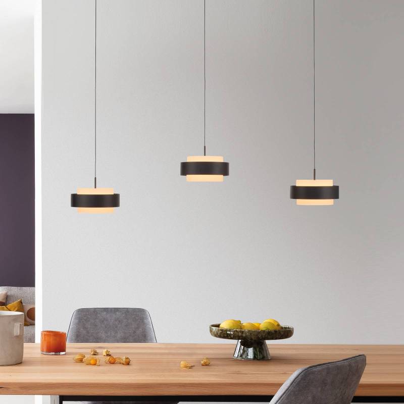 SCHÖNER WOHNEN LED-Hängelampe Elmo, schwarz, 3-fl., 3000 K von Schöner Wohnen