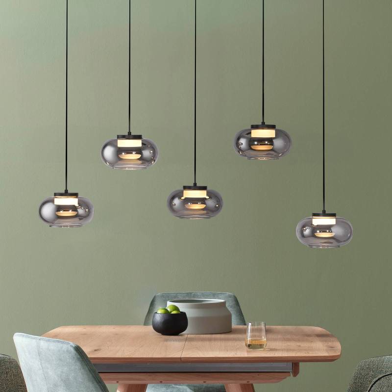 SCHÖNER WOHNEN LED-Hängelampe Sia, 5-fl., rauchgrau, 3.000 K SCHÖNER WOHNEN LED-Hängelampe Sia, 5-fl., rauchgrau, 3.000 K von Schöner Wohnen