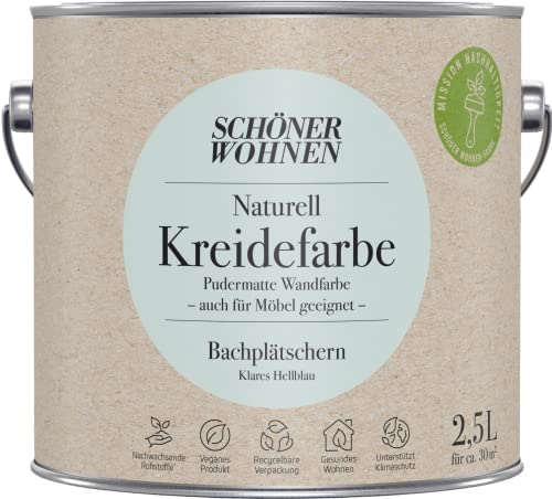 Schöner Wohnen 2,5L Naturell Kreidefarbe Bachplätschern, Klares Hellblau von Schöner Wohnen