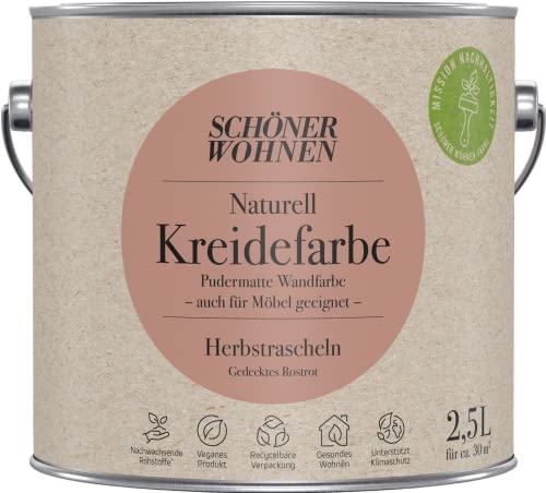 Schöner Wohnen 2,5L Naturell Kreidefarbe Herbstrascheln, Gedecktes Rostrot von Schöner Wohnen