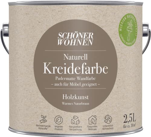 Schöner Wohnen 2,5L Naturell Kreidefarbe Holzkunst, Warmes Naturbraun von Schöner Wohnen