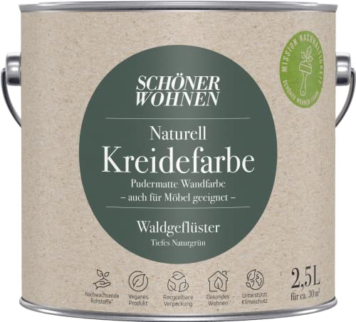 Schöner Wohnen 2,5L Naturell Kreidefarbe Waldgeflüster, Tiefes Naturgrün von Schöner Wohnen