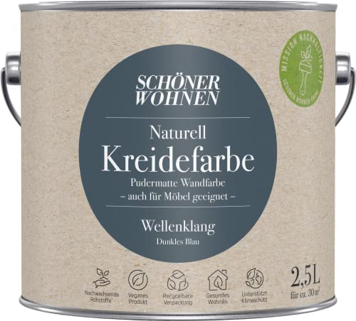 Schöner Wohnen 2,5L Naturell Kreidefarbe Wellenklang, Dunkles Blau von Schöner Wohnen