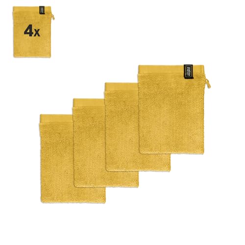 Schöner Wohnen 4er Set Waschhandschuh Sense Farbe gelb Größe 16x21 von Schöner Wohnen