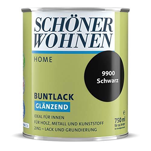 Schöner Wohnen DurAcryl Buntlack Schwarz 750 ml 9900 Glänzend von Schöner Wohnen