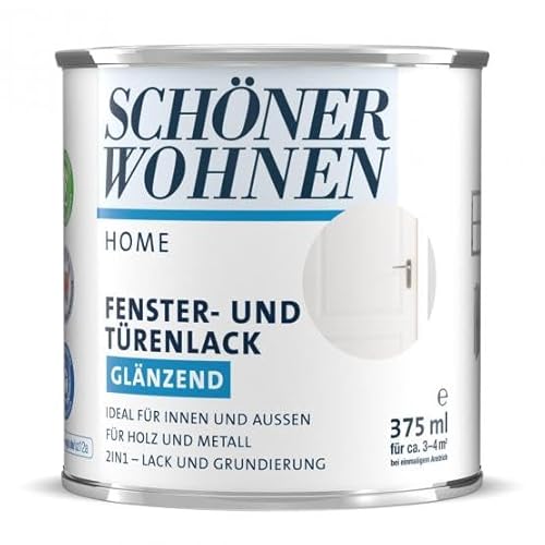 Schöner Wohnen Home Fenster-und Türenlack weiß 375 ml Acryl-Lack glänzend von Schöner Wohnen