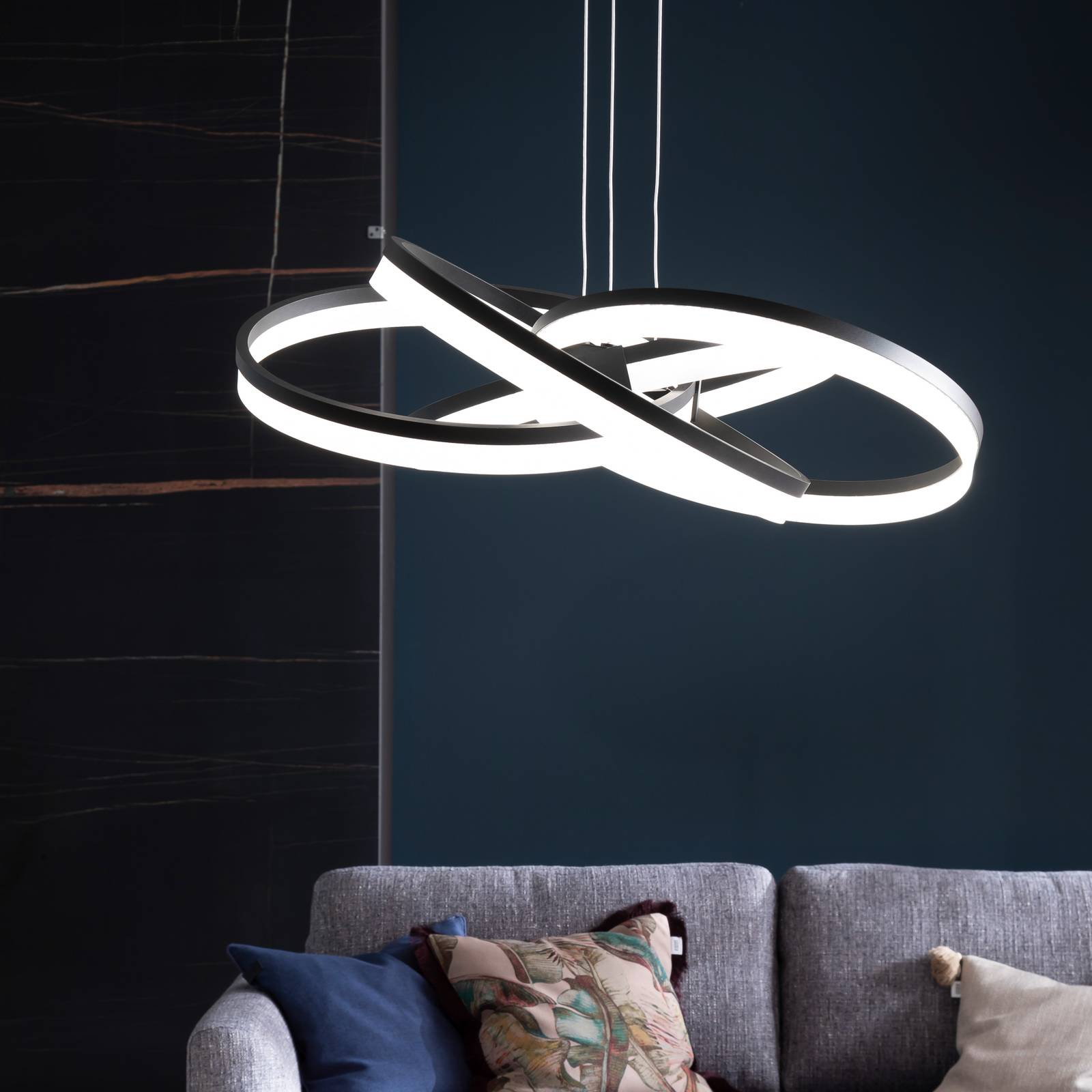 Schöner Wohnen Loop LED-Hängeleuchte CCT schwarz von Schöner Wohnen