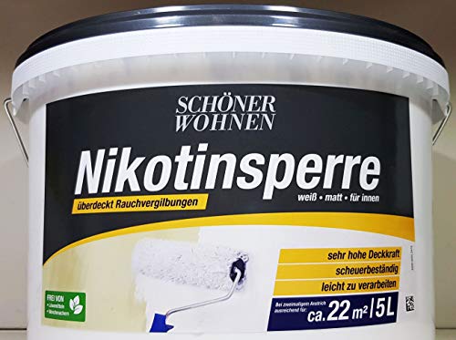 Schöner Wohnen Nikotinsperre weiß, matt für Innen 5 L von Schöner Wohnen