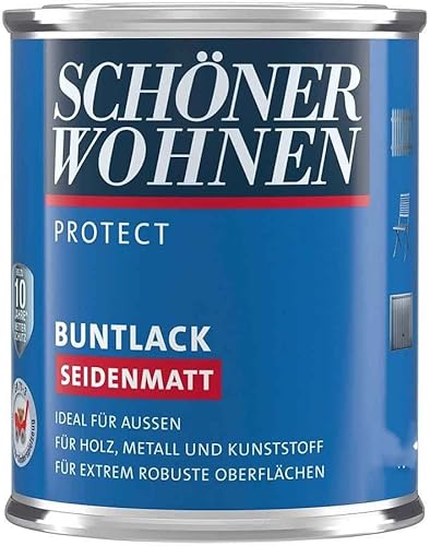 Schöner Wohnen Profidur Buntlack Rubinrot RAL 3003 / 750 ml / seidenmatt / aromatenfrei / für außen u. innen / für Holz, Metall u. Kunststoff von Schöner Wohnen
