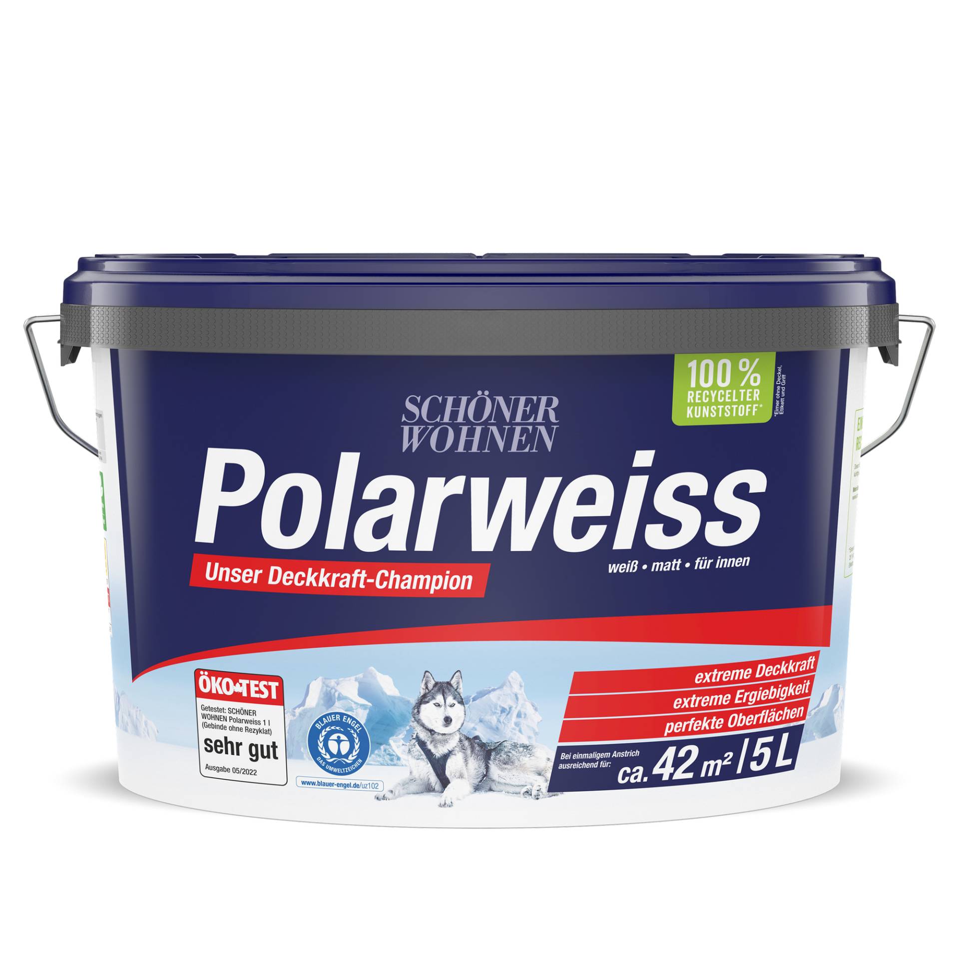 Schöner Wohnen Farbe Wandfarbe 'Polarweiß' matt 5 l von Schöner Wohnen Farbe