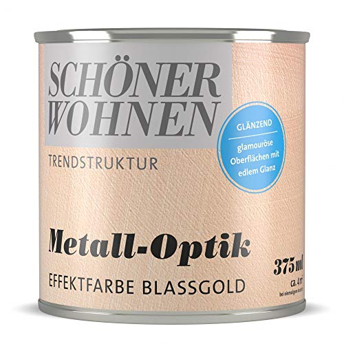 Trendstruktur- Metall-Optik - Effektfarbe Blassgold glänzend 375 ml von Schöner Wohnen Kollektion