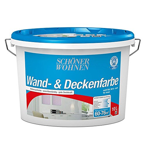 Wand- und Deckenfarbe 10 L Weiss Matt DIN EN 13 300 Schöner Wohnen von Schöner Wohnen